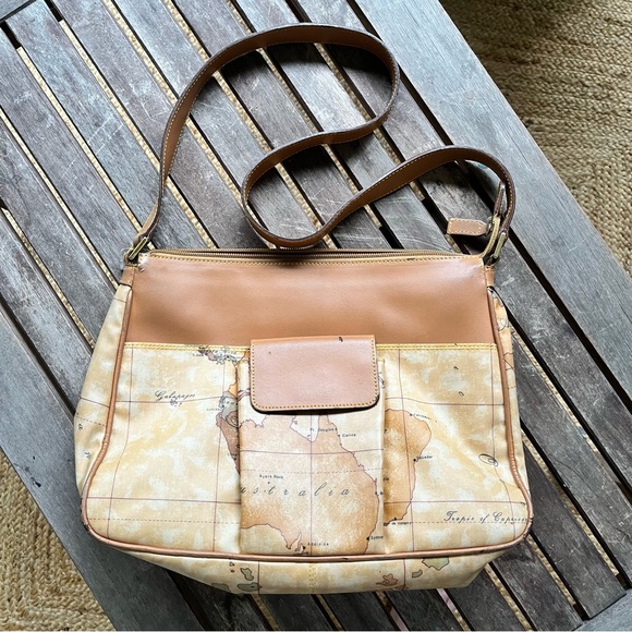 Alviero Martini 1A Classe Borsa A Tracolla Donna In Ecopelle Castagna, LA92S578, 40x26x13 Cm